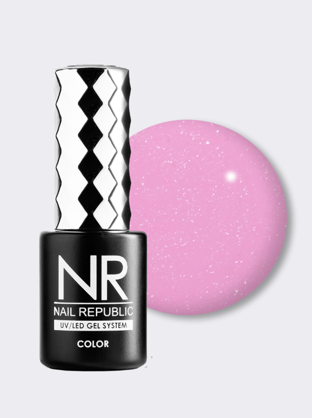 Nail Republic-041 Lilac гель-лак, Мерцающий клубничный крем (10 мл)